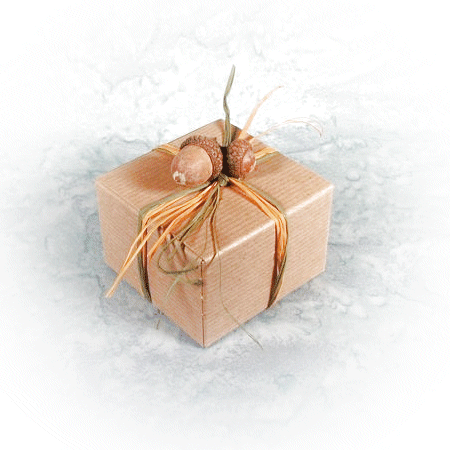 acorn decorated gift box